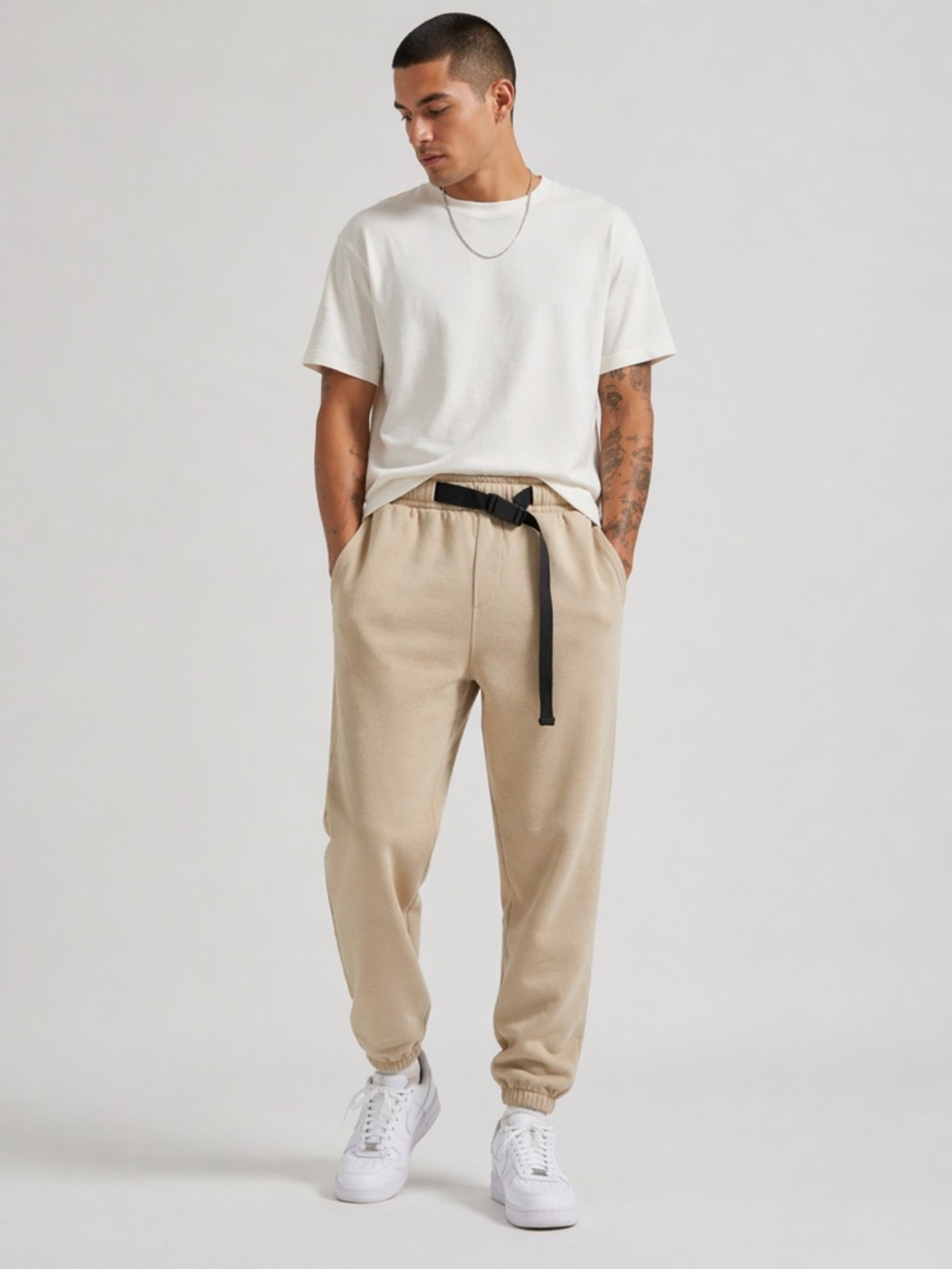 Melrose Place‎ Oxford Tan Westgate Men's Belted Joggers